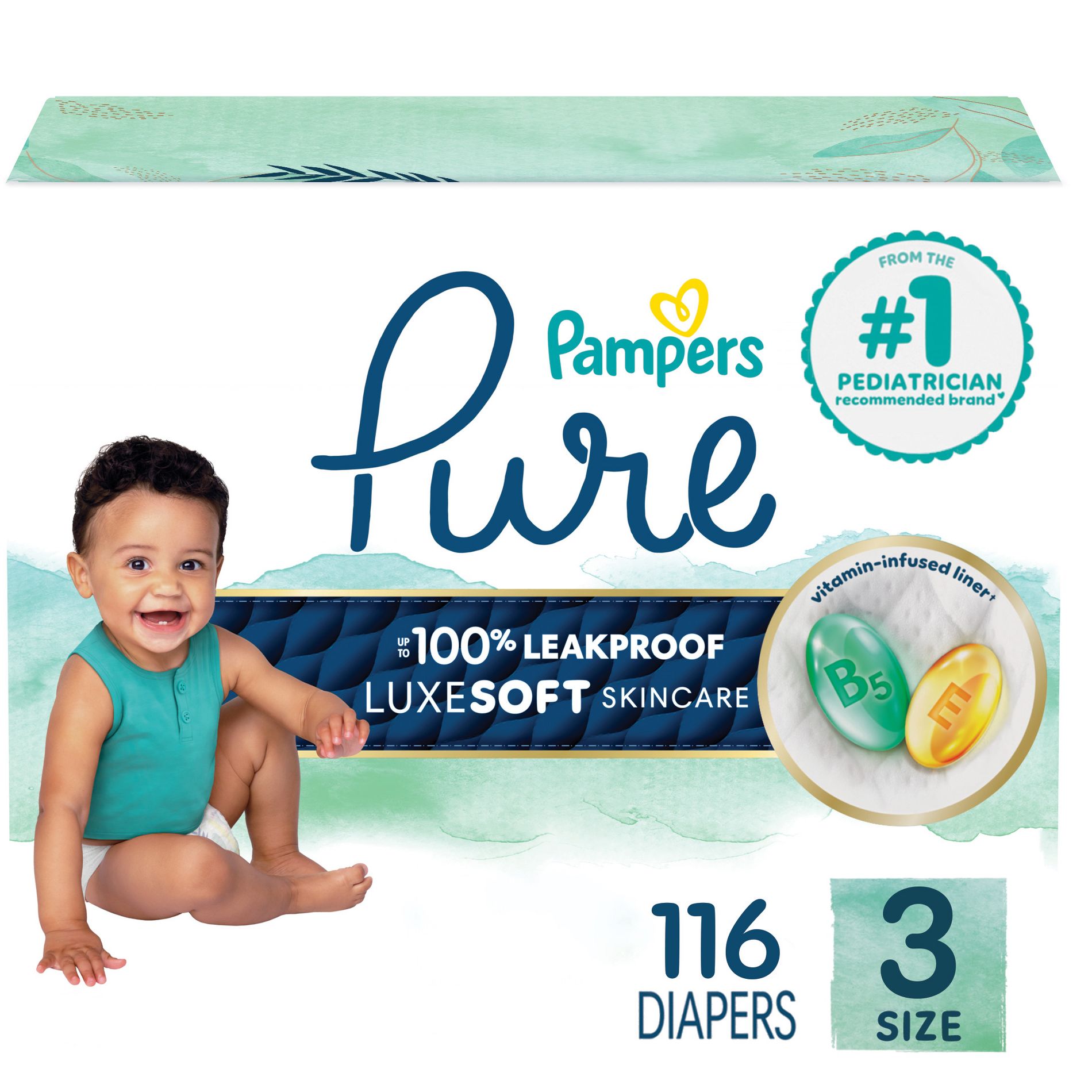 Pampers Pure Protection Diapers Pack - Size 3 -116ct