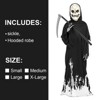 Halloween Grim Reaper Costume for Kids, Glow in the Dark Halloween Phantom Costume with Scythe,Mask and Glove - 2 of 4