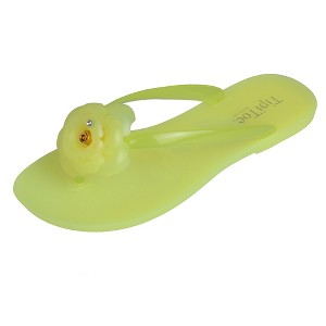 Roxoni Girl's Flower Jelly Thong Flip Flop Slide Summer Sandal - 1 of 3