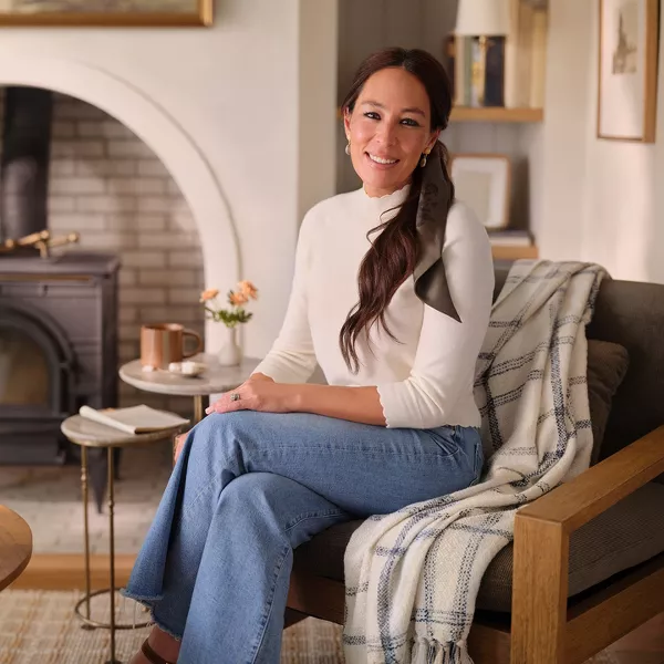 Joanna Gaines standing in kitchen