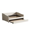 Kumasinova Twin/Full Size Daybed with Trundle,Fabric Upholstered Sofa Bed with Button Tufted Back & Piped Arms for Living Room,Bedroom - 4 of 4