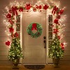 24 Inch Large Outdoor Christmas Wreaths with Berries & Ribbon Bow, Artifcial Winter Cypress Wreath for Indoor Outside Fireplace Window Decor - 2 of 4