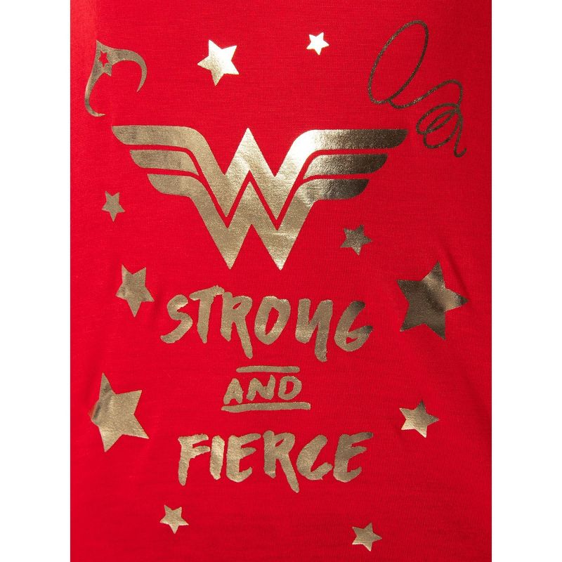 DC Comics Girls' Wonder Woman Strong and Fierce Shirt and Shorts Pajama Set Strong and Fierce, 4 of 6
