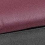 walnut wood back/burgundy vinyl seat/black metal frame