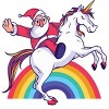 Men's Design By Humans Christmas Cartoon Santa Riding A Unicorn By rasok Tank Top - 2 of 3