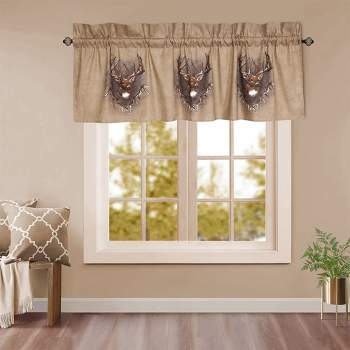 Blue Ridge Trading Whitetail Ridge Valance Inches, Animal Theme Valance Curtain for Bedroom, Kitchen, Living Room & Farmhouse - Indoor & Outdoor Decor