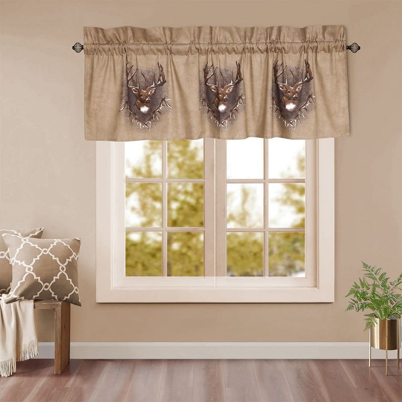 Blue Ridge Trading Whitetail Ridge Valance Inches, Animal Theme Valance Curtain for Bedroom, Kitchen, Living Room & Farmhouse - Indoor & Outdoor Decor, 1 of 7