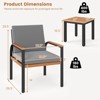 Costway 3 PCS Patio Furniture Set with Coffee Table Removable Cushions Acacia Wood Armrests Black/Gray - 3 of 4