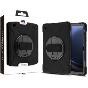MyBat Rotatable Stand Protector Case with Wristband for Samsung Galaxy Tab A9+ 5G - Black - 1 of 4