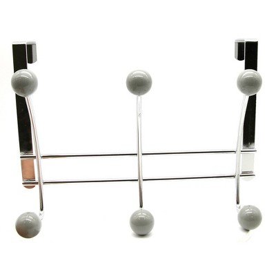 Evideco French Home Goods Versatile Over-the-Door Metal Rack with Ceramic Hooks