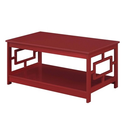 Town Square Coffee Table with Shelf Cranberry Red - Breighton Home