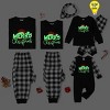 PATPAT Christmas Pajamas for Family Matching Sets Funny Glow In Dark Christmas hat Long Sleeve Sets Black - 2 of 4