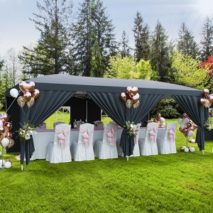 10x20 Heavy Duty Pop Up Canopy Tent with 6 Removable Sidewalls, Easy Up Commercial Canopy Tents with 3 Adjustable Heights, Stakes 18, Ropes 6 - 1 of 4
