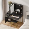 Makeup Vanity Desk with Mirror and Lights, Makeup Vanity Table with Drawers, Open Shelves, Cabinets, Dressing Table with Cushioned Stool for Bedroom - 4 of 4