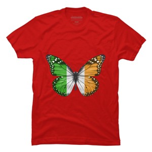 Men's Design By Humans Butterfly Flag Of Ireland By GiftsIdeas T-Shirt - 1 of 2
