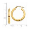 Black Bow Jewelry 3mm, 14k Yellow Gold Square Tube Round Hoop Earrings, 25mm (1 Inch) - 4 of 4