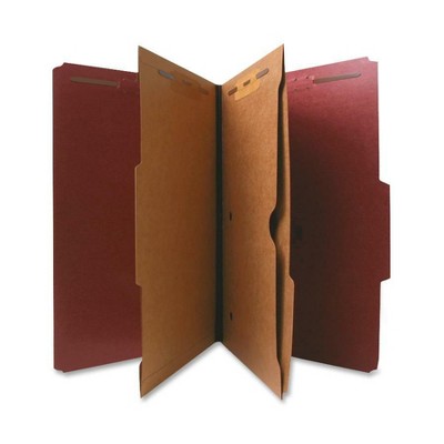 Nature Saver Classification Folder Two-Pocket 2/5 Cut Legal 10/BX Red 95013