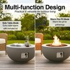 Outdoor Round Propane Fire Pit Table 28-inch,40,000 BTU Fire Pit Bowl,Light Concrete Propane Fire Pit with Free Lava Rocks - 2 of 4