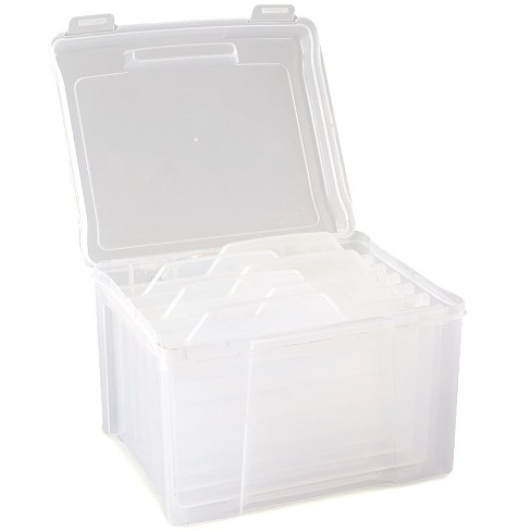 The Lakeside Collection Clear Card File Box With Six Dividers, 10 X 7 ...