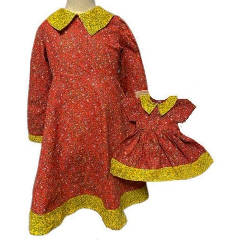 Doll Clothes Superstore Matching Girls Dolls Size 5 Prairie Red Dress Target