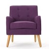 Modern Fabric Upholstered Accent Arm Chair,Wooden Tufted Comfy Reading Bedroom Armchair,Living Room Lounge Chair with Extra Cushion-Coolbibila - 3 of 4