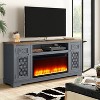 Festivo Farmhouse 70" TV Stand for TVs up to 80" with Fireplace Gray - 2 of 4