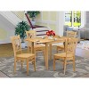 5-Piece Natural Oak Finish Solid Wood Top - Dining Room Set - Seats 4 - 2 of 4