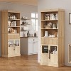 70" Storage Cabinet, Tall Kitchen Pantry with Drawer & Glass Doors, Freestanding Bookcase with Open Shelves and Fluted Drawer, for Living Room - 4 of 4