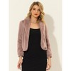 INSPIRE CHIC Women's Cropped Lapel Long Sleeve Fluffy Faux Fur Jackets - 3 of 4