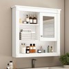 MAYEERTY 32" Bathroom Wall Cabinet with Mirror Wall Mounted Medicine Cabinet with 4 Shelves for Bathroom White - 3 of 4