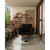 Egg Chair Outdoor, 360° Swivel Wicker Egg Chair with Plush Cushion, Lounge Chair Indoor,Steel Frame and Metal Base, Balcony Furniture - 2 of 4