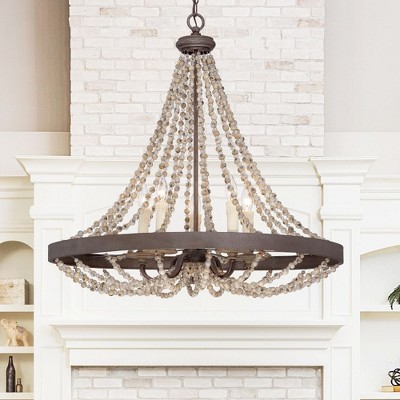 Mallory Rustic Elegance 5-Light Pendant with Fossil Stone Finish