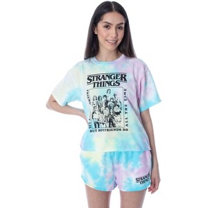 Seven Times Six Stranger Things Pajamas Women's Friends Don't Lie Tie Dye Loungewear Set Multicoloured - 1 of 4