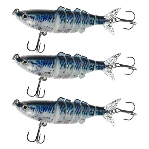 Unique Bargains Fishing Lures Jerk Baits for Bass Fishing Lifelike  Freshwater Lures ABS Blue 0.06lb 3 Pcs