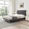 Full/Queen Bed Frame with Adjustable Velvet Headboard, Wooden Slat Support, No Box Spring Needed, Easy Assembly, Noise-Free - 3 of 4