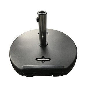 GDFStudio Laramie Outdoor 120 lb Concrete Circular Umbrella Base, Matte Black - 1 of 4