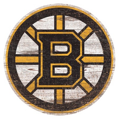 Nhl Boston Bruins Distressed Logo Cutout Sign : Target