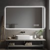 Wall mounted LED lighting mirror/bathroom mirror/full-length mirror,three color lighting+IP44 waterproof+anti fog+touch switch 24¡Á48 inches - 3 of 4