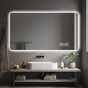 KWPZQEB 24''X48'' Bathroom Mirror with LED, Modern Wall Mounted Vanity Mirrors w/ Anti Fog, 3 Colors & Touch switch, Horizontal/Vertical for Bathroom - 1 of 4