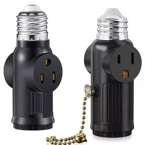 Kitcheniva E26/E27 Light Socket to Plug Adapter 2/3 Prong Outlet 2 Pcs - 1 of 1