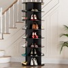 7 Tier Rotating Shoe Rack Tower, Revolving Shoe Rack Storage, Round Carousel Vertical Handbag and Shoe Organizer ,Black - 2 of 4