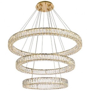 Elegant Lighting Monroe 3 - Light Chandelier in  Gold - 1 of 4
