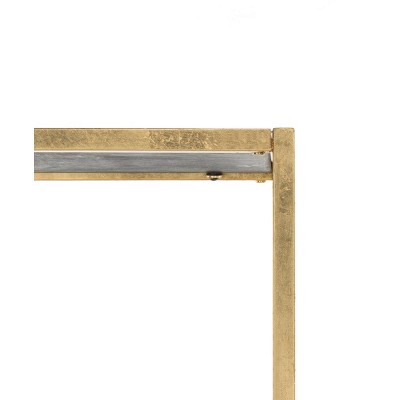 Mateo Gold and Walnut 4-Tier Etagere with Drawer