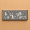 Slickblue Wood Wall Sign Life’s Better On The River – Cottage Lake House Rustic Cabin Decor 7x18, Color Options - 2 of 3