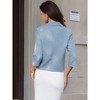 INSPIRE CHIC Women's 3/4 Sleeve Notched Collar One Button Business Casual Cropped Suit Blazer - 3 of 4