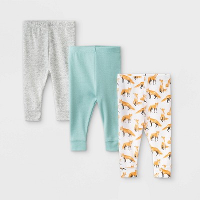 Image of Baby Boys' 3pk Fox Pull-On Pants - Cloud Island™ Orange 3-6M