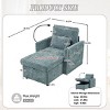 Multifunctional Chenille Chaise Lounge Recliner with Hidden Storage, Adjustable Phone Holder & Side Pockets for Small Spaces-3irtyhousy - 4 of 4