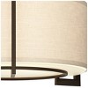Possini Euro Design Stinson Modern Ceiling Light Semi Flush Mount Fixture 17 1/4" Wide Bronze 3-Light Linen Drum Shade for Bedroom Kitchen Living Room - 3 of 4