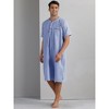 Lars Amadeus Men's Short Sleeve Button Down V-Neck Casual Stripes Nightshirts - 2 of 4