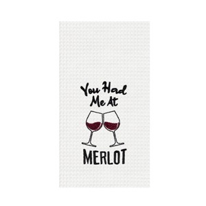 C&F Home "You Had Me At Merlot" Waffle Weave Dishtowel - 1 of 3